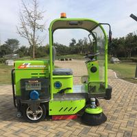 Nouveautés : Balayeuse de rue électrique autoportée, machine de nettoyage routier industrielle à batterie 48V 73Ah