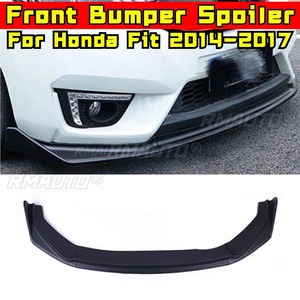 ลิ้นกันชนหน้ารถยนต์ สีดำเงา สำหรับ Honda Fit ปี 2014-2017 ชุดแต่งกันชนหน้า อุปกรณ์ป้องกันกันชน ชุดแต่งรถยนต์ - Product Image 2