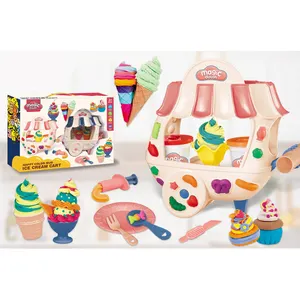 Kids Creative DIY Colored Clay Ice Cream Car Play Dough Set Toy