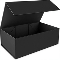 Boîte cadeau en carton noir 9,5x6x3'' avec fermeture magnétique et couvercles pliables pour proposition de mariage, anniversaire, Noël, remise de diplôme