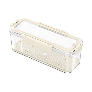 Refrigerator Storage <b>Boxes</b> Food Grade Containers With Clip On Lids For Vegetables Fruits And <b>Noodles</b> Rectangle Solid Color - Product Image 5