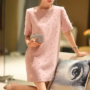 2024 Новое модное и элегантное розовое платье с блестками для женщин, Прямая поставка