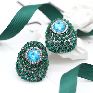 V & R nuevo diseño esmeralda de cristal azul Aqua piedras <span class=keywords><strong>hematita</strong></span> bronce chapado en pendientes - Product Image 2
