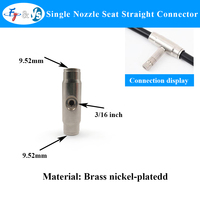 9.52mm laiton nickelé siège de buse simple connecteur de tuyau droit système de brumisation de brouillard d'eau pour le refroidissement d'irrigation de jardin