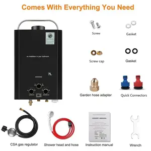 <span class=keywords><strong>Chauffe</strong></span>-<span class=keywords><strong>eau</strong></span> portable pour <span class=keywords><strong>camping</strong></span>-<span class=keywords><strong>car</strong></span> et <span class=keywords><strong>camping</strong></span>, extérieur, à gaz liquide, instantané, sans réservoir, 14000W, 2 niveaux d'efficacité énergétique, 7L - Product Image 5