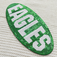 Patchs thermocollants personnalisés pour vêtements, lettres brodées en chenille à paillettes, grand format, pour club de football américain, pour les jours de match
