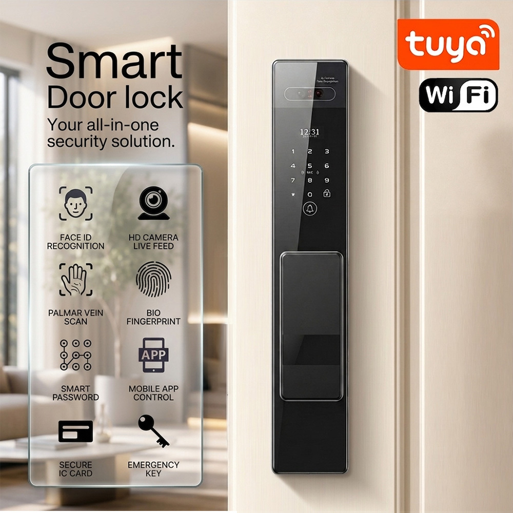 Tuya WiFi Smart Lock 3D Face Recognition Unlck Remote APP Control for Residential Entrance Doors and Hotels · image 3