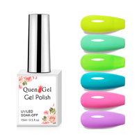 Pabrik Quengel Grosir Permen Jelly Warna-warni Cat Kuku Gel 15ml Sampel Gratis Cat Kuku Fluorescent Uv Gel