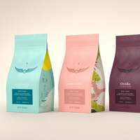Vente en gros 250g 1kg valve unidirectionnelle blanc noir or rose debout sac d'emballage zip-lock pochette en grains de café à fond plat avec fenêtre