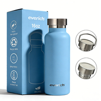 Bouteille d'eau sport isotherme à double paroi en acier inoxydable avec logo personnalisé, couvercle écologique et compatible lave-vaisselle