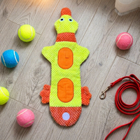 Jouet interactif pour chien au design de canard couineur, avec compartiments pour cachettes de friandises et poches olfactives