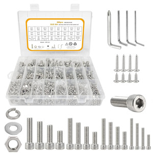 304 Stainless Steel Screw Nut Washer Assortment Set 815pcs Multi Size Round Head For Construction - Product Image 3