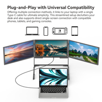 Monitor de Pantalla Triple 2026 Nuevo 3*18.5" Portátil con un Solo Cable para Reuniones Pequeñas Monitores de Pantalla Táctil y Ordenador Portátil
