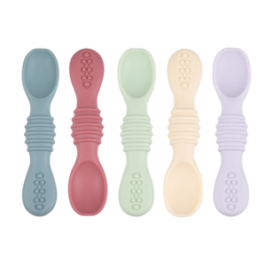Cuchara de Silicona para Alimentación de Bebés, Venta al por Mayor de Fábrica, 9 Colores Diferentes Disponibles en Stock - Product Image 1