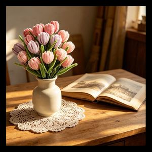 TOYSRUNNER Fuzzy Wire Wholesale Thick Artificial Flowers Pipe Cleaners Craft Fantasy Sci-Fi Theme 12+y for Fuzzy Wires Flowers - Product Image 6