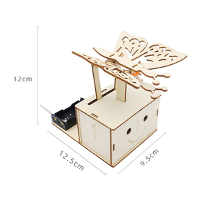 Kit de Ciencia de insectos de madera 2025, Kit de artesanía de <span class=keywords><strong>mariposa</strong></span> biónica eléctrica Diy, juego educativo de tallo para niños. - Product Image 3