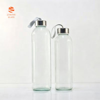 Couverture en acier inoxydable avec poignée et tasse en verre borosilicate de haute qualité, idéale pour les jus, le thé, les infusions de fruits, l'eau, etc.