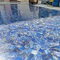 Dalle de sol en marbre naturel de luxe, pierre semi-précieuse, polie, lapis-lazuli bleu