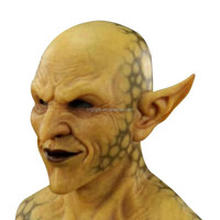 Masque de lutin jaune d'Halloween pour la fête Masque de tête en latex Cosplay Masque d'horreur de vampire clown démon pour Halloween