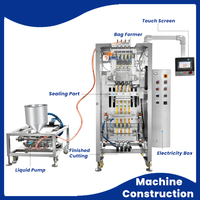 Machine d'emballage automatique pour sachets de liquides,15ml huile, miel,confiture,ketchup,pâte,shampoing,sauce,soudure 3 côtés