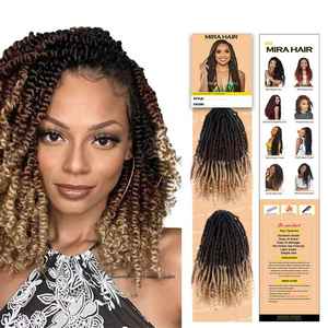 Venta al por mayor 14 pulgadas Bomb Twist 24 soportes pelo trenzado de ganchillo sintético <span class=keywords><strong>corto</strong></span> pretorcido bomba primavera Twist Curl extensión de <span class=keywords><strong>cabello</strong></span> - Product Image 1