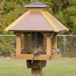 Solid Pattern Outdoor Wooden <strong>Bird</strong> <strong>Feeder</strong> for Parrots Automatic Feature for <strong>Wild</strong> <strong>Birds</strong> in Grassland - Product Image 1