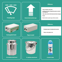 Machine à traire électrique portable, pulsation et aspiration directe en option, seau en acier inoxydable 5/10/14L, pour vaches et chèvres, pour ferme