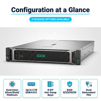 Server Rak 2U HPE ProLiant DL380 Gen10 Bekas, Dual Xeon Scalable, DDR4 ECC, Penyimpanan NAS 8 SFF 3T, Memori Maksimal AI HPC Enterprise