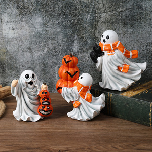 ชุดฟิกเกอร์เรซิ่นผีฮาโลวีนศิลปะลึกลับ 3 ชิ้น ของตกแต่งสุดหลอนสำหรับตั้งโต๊ะและบ้าน - Product Image 3