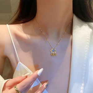 Collar RINHOO de Acero Inoxidable 316L, Chapado en Oro de 18K, con Colgante de Mariposa, <span class=keywords><strong>Luna</strong></span> y Corazón con Circonitas, para Mujer, Regalo, Joyería, Accesorios - Product Image 3