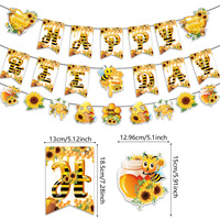 Decoraciones de Cumpleaños con Temática de Abejas, Pancarta de Feliz Cumpleaños, Adorno para Cupcakes de Abeja, Globo, Abeja Amarilla, Artículos para Fiestas de Baby Shower