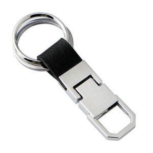 Llavero Personalizado de Metal y Cuero para Hombre con Logotipo Grabado con Láser - Llaveros y Mosquetones Promocionales, Regalos Publicitarios - Product Image 2