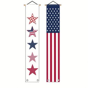 Custom 300D Oxford Cloth 12*72inch to Commemorate Independence Day Patriotic Theme Family Courtyard Door Frame Decorative <b>Banner</b> - Product Image 1
