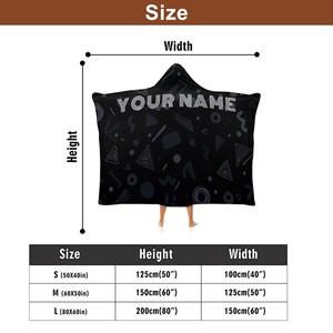 Coperta con Cappuccio Personalizzata OEM, Poncho su Misura, Coperta in Flanella con Stampa Sublimatica e Cappuccio - Product Image 3