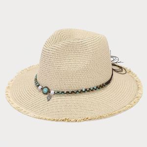 Nouveau Chapeau de Soleil Hawaïen Rétro Panama en Paille Respirante pour Femme - Product Image 5