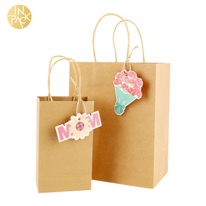 IN PACK Custom Brown Kraft Luxury Shopping Paper <strong>Gift</strong> <strong>Bag</strong> <strong>Christmas</strong> Mother's Day Birthday <strong>Gift</strong> Packaging Paper <strong>Bag</strong> with Tag