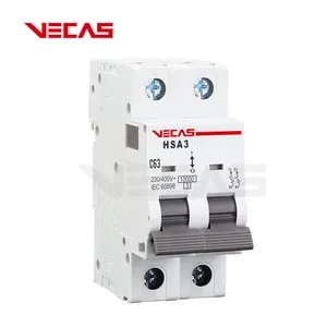 VECAS hava anahtarı HSA3 MCB devre kesici 1P 2P 3P 4P 32 63 amp minyatür devre kesici