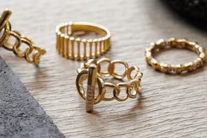 Оригинальное кольцо H & F из твердого золота <span class=keywords><strong>14</strong></span> к, 5 грамм, с натуральным бриллиантом, с разрезом, обещаем, кольцо с драгоценным камнем, дамасское кольцо <span class=keywords><strong>14</strong></span> карат, ювелирные изделия - Product Image 5