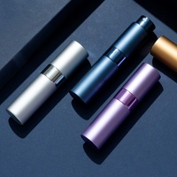 Botol Semprot Parfum Kosong Mini Aluminium 10ml Putar untuk Perawatan Pribadi, Parfum, dan Minyak Esensial