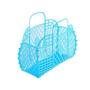 गुणवत्तापूर्ण संपूर्ण डिज़ाइन लेडीज़ बैग थोक फैक्टरी कैंडी रंग लो मॉक हैंड सस्ते शॉपिंग बैग प्लास्टिक वॉश बैग को असेंबल करें