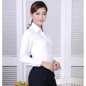 Camicetta Classica Professionale Tinta Unita con Scollo a V, Taglie Forti, Camicie da Ufficio per Donne - Product Image 2