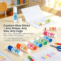 Bâtons de colle personnalisés, toutes tailles, formes et logos |   Fournitures scolaires et de bureau lavables non toxiques, directement de l'usine