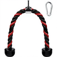 Accessoire double tête en corde de chanvre et nylon pour pulldown biceps, abdominaux et triceps, usage commercial