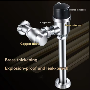 Robinet de chasse d'eau horizontal en cuivre pour toilettes à la turque, intelligent, entièrement automatique, avec capteur de temporisation - Product Image 4