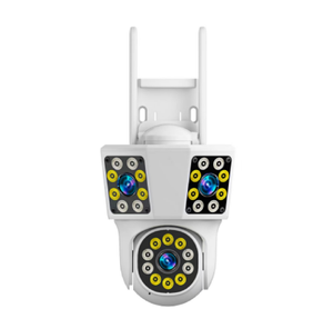 كاميرا مراقبة جديدة ICSEE 8MP(2MP * 2 + 4MP * 1) خارجية مقاومة للماء ثلاث عدسات ثلاث شاشات ملونة للرؤية الليلية مسار الحركة واي فاي PTZ - Product Image 1