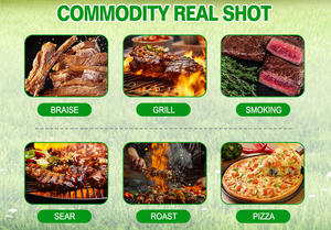 AUPLEX - Fumoir Kamado en fer de qualité supérieure de 18 pouces, promotionnel, pour l'intérieur/l'extérieur, grand <span class=keywords><strong>barbecue</strong></span> au charbon de bois, cuisson de pizzas, cuisine Agh - Product Image 4