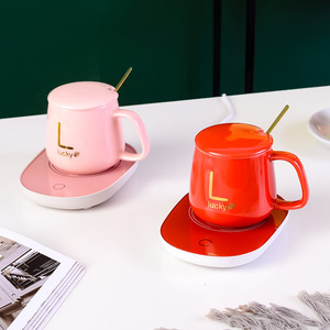 Sıcak satış sıcaklık kontrolü 55 derece akıllı isıtmalı seramik kahve fincanı kupa elektrikli şarj kupa ısıtıcı kaşık ile - Product Image 4