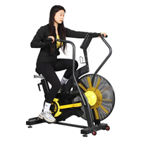 Vélo de spinning d'intérieur commercial avec siège réglable, cadre en acier et résistance à ventilateur – Équipement de gym