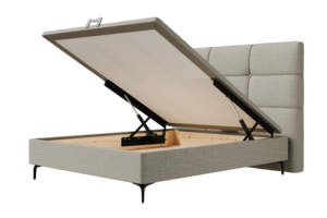 Lit Moderne Luxueux Ajustable avec Rangement, Revêtement en Velours/Lin/Chenille, Cadre Chromé, Capitonnage Confortable, Écologique et Durable - Product Image 5