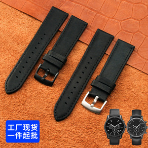 Compatible con <span class=keywords><strong>Armani</strong></span> AR1692 1694 1732 1828 2075 AX2098 correas de reloj de cuero genuino para hombre 20 22 - Product Image 6
